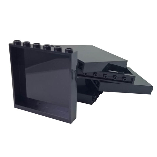 Panel 1 x 6 x 5 (59349) in Black, showing the smooth face and recessed reverse with six top studs.