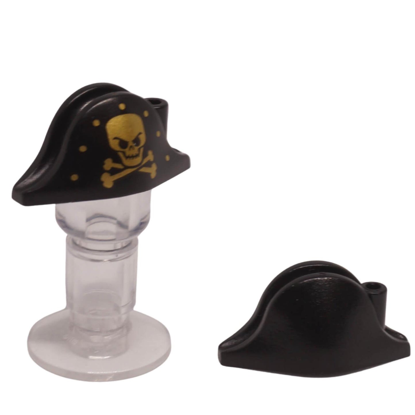 LEGO pirate bicorne hat with gold skull and crossbones print 2528pb06