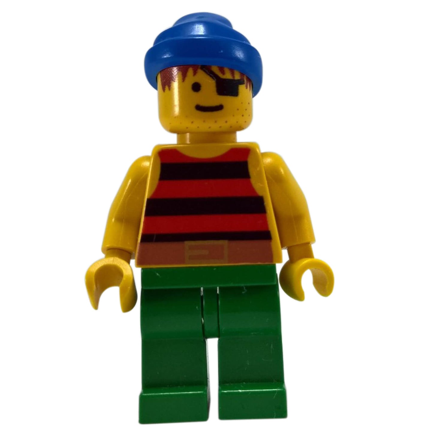 LEGO Pirate Minifigure with Blue Bandana Eyepatch and Red Black Striped Shirt pi029