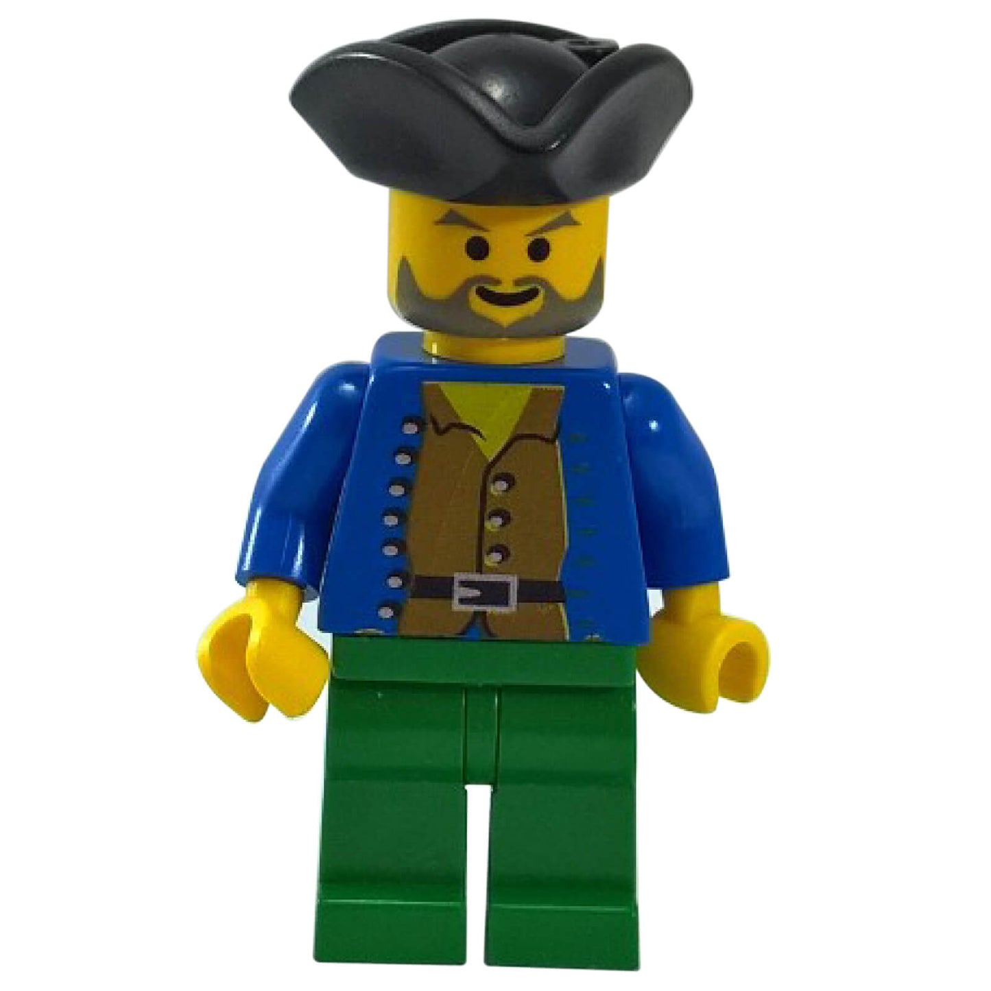 LEGO Pirate Minifigure pi034 with Black Tricorne Hat and Green Legs
