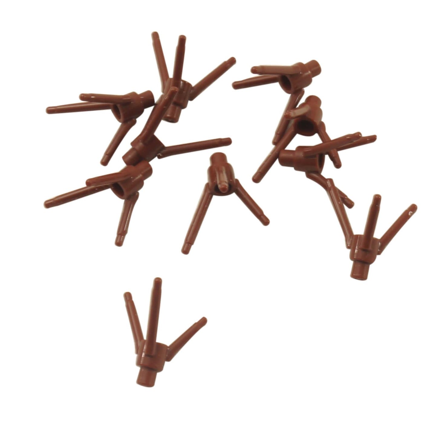 LEGO Plant Flower Stem with bar holder and three stems part 24855 reddish brown