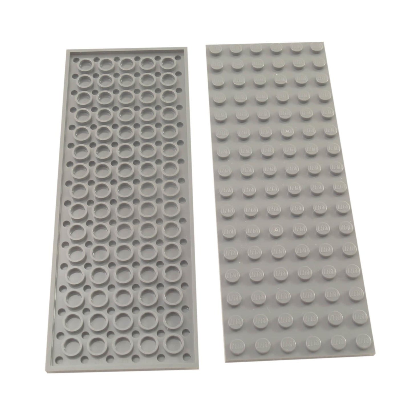 LEGO® Plate 6 x 16 3027 light bluish gray rectangular plate part top and underside view