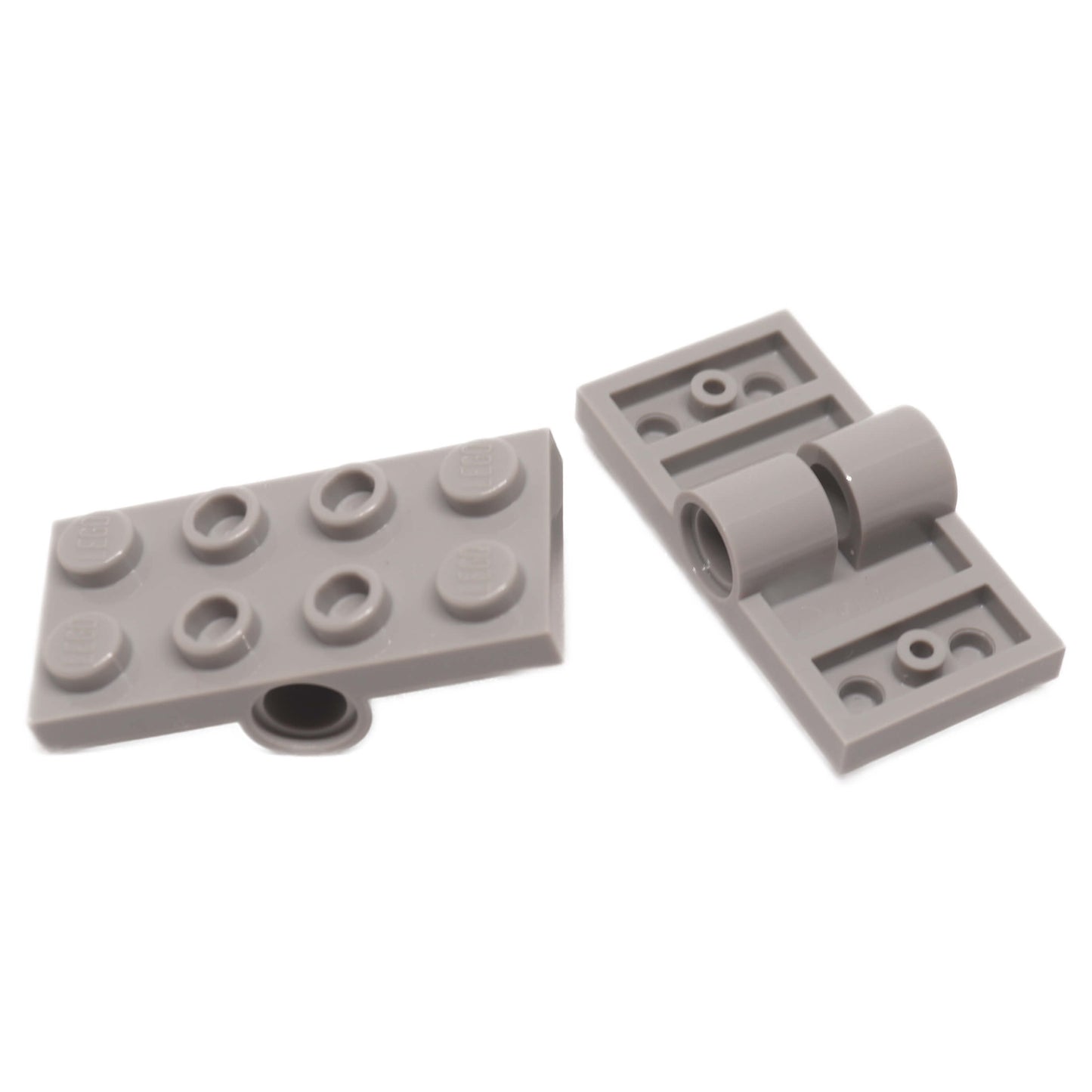 Light bluish gray modified 2x4 plate with pin holes, structural element for technic-style connections and reinforcement