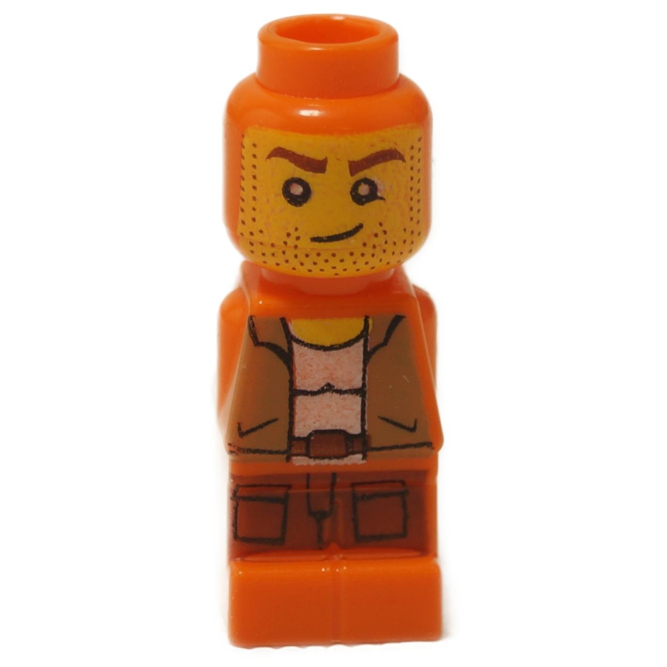 Orange Ramses Return Adventurer microfigure with stubble face print, jacket and belt details