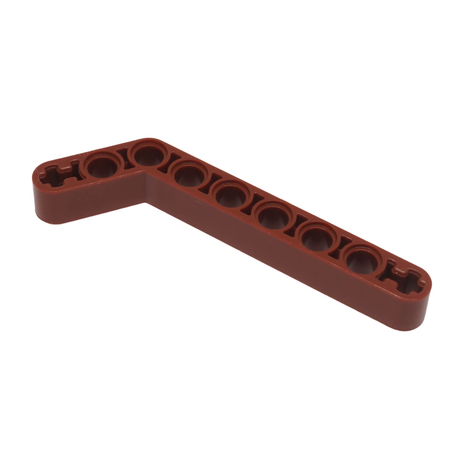 Technic bras de levage modifié coudé épais 1x9 (7-3) brun rougeâtre, poutre angulaire avec trous pour axes pour les constructions Technic.