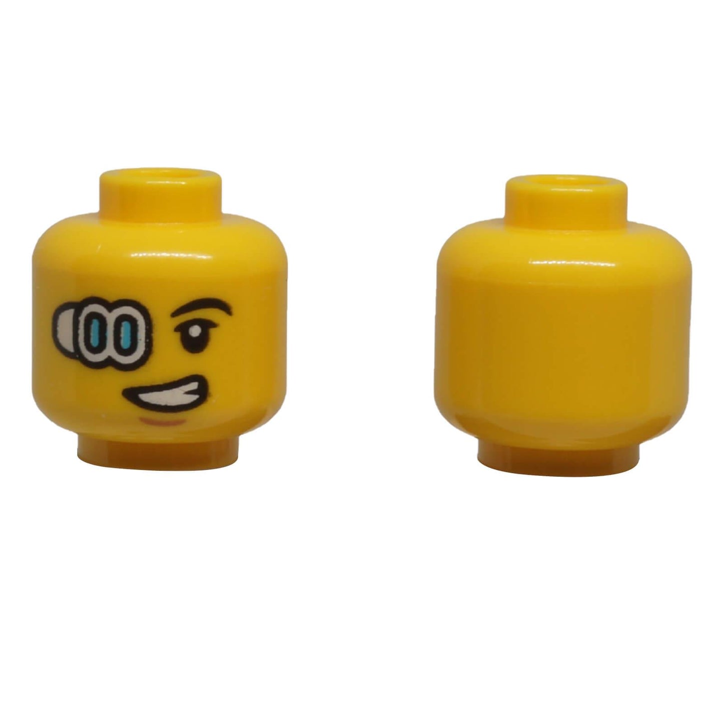 LEGO robot minifigure head 3626pb3520 with mechanical eye and smiling expression
