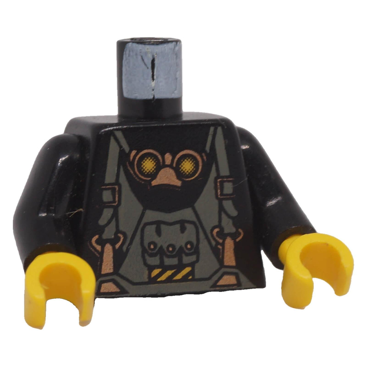 LEGO Rock Raiders torso 973px143c01 with dark gray overalls, goggles and utility pouch