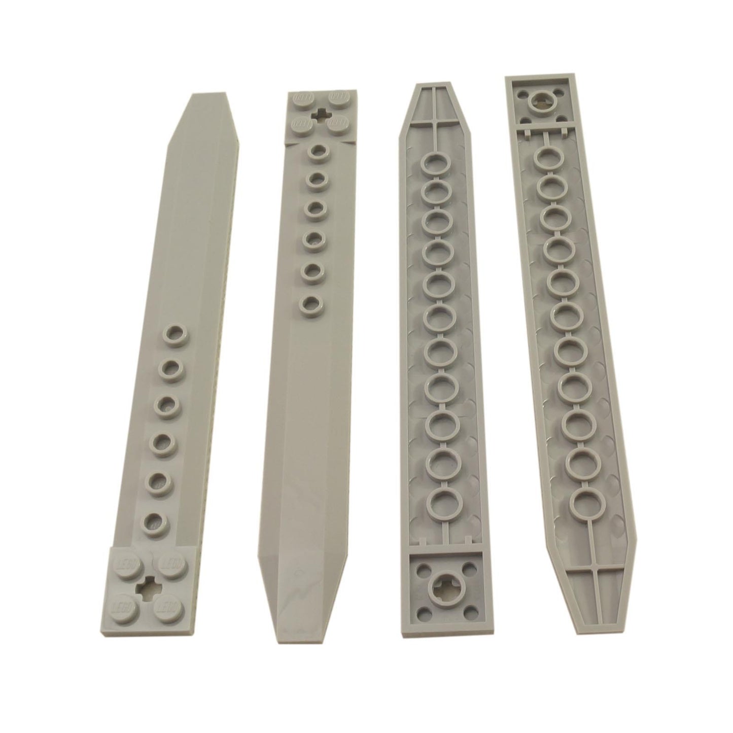 LEGO rotor blade plate 62743 with angled side extensions and axle hole light bluish gray