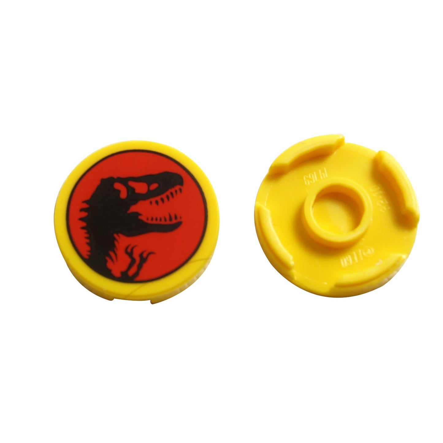 LEGO® round tile 2 x 2 with Jurassic Park logo pattern print decorative dinosaur theme tile piece