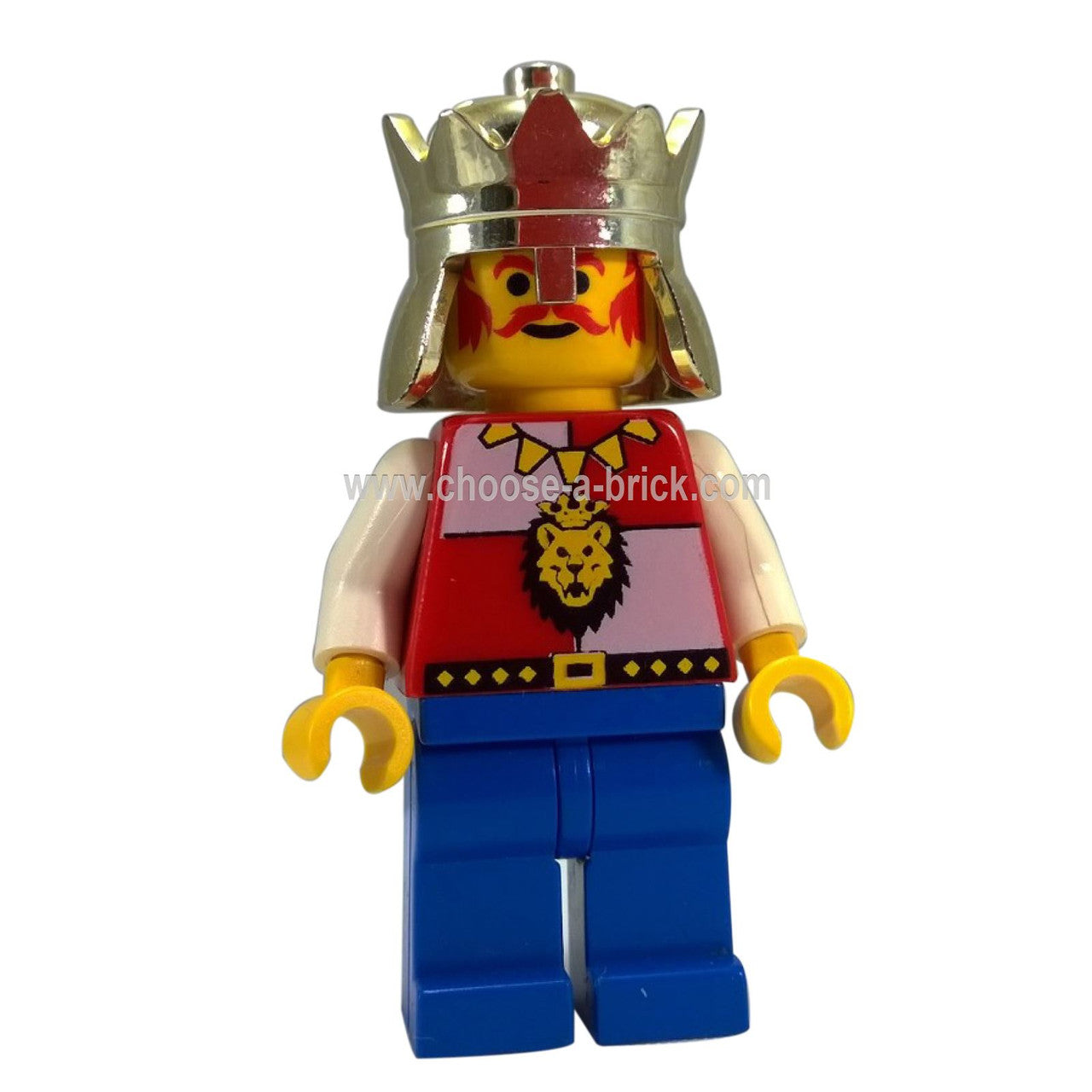 LEGO® Royal Knights King minifigure cas060a with black crown helmet and blue legs