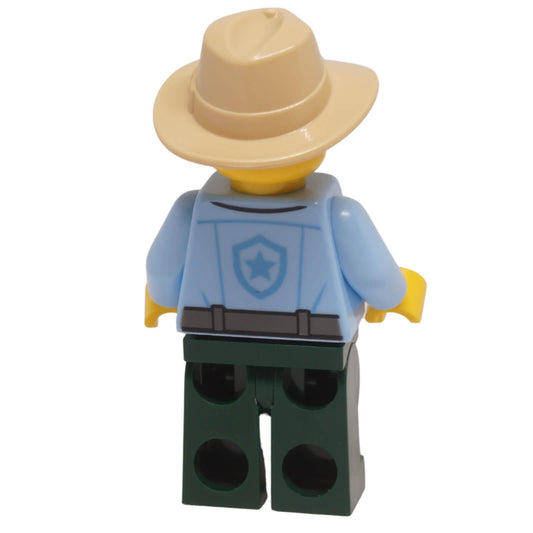 LEGO Sequoia Tree Trail Ranger Minifigure bdp286 with sunglasses and tan fedora back view