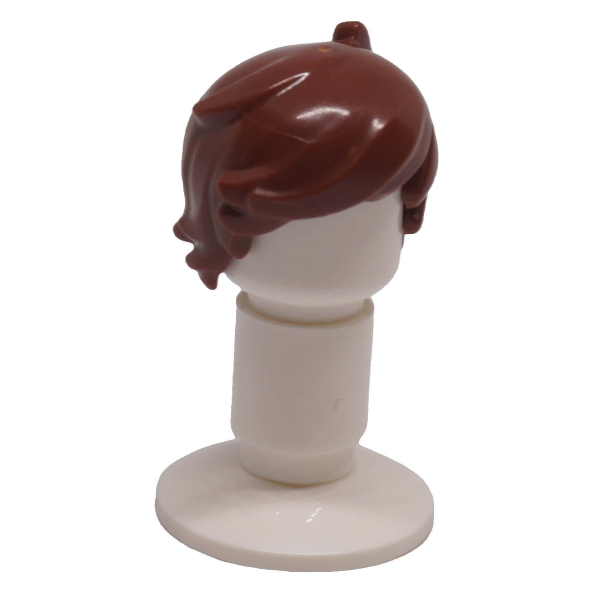LEGO® short tousled minifigure hair 40938 front view with swept fringe
