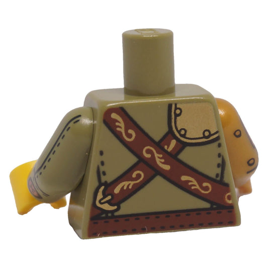 LEGO olive green torso 973pb5929c01 back with crossed straps, pouch and belt print