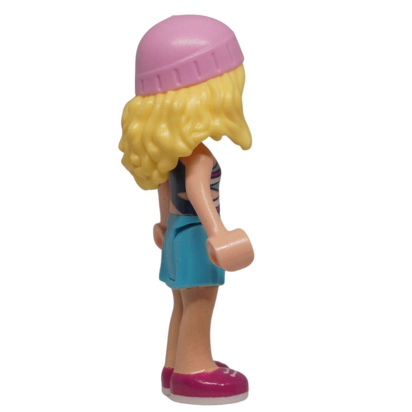 LEGO Friends Stephanie mini doll frnd0506 beach summer outfit pink hat, side profile