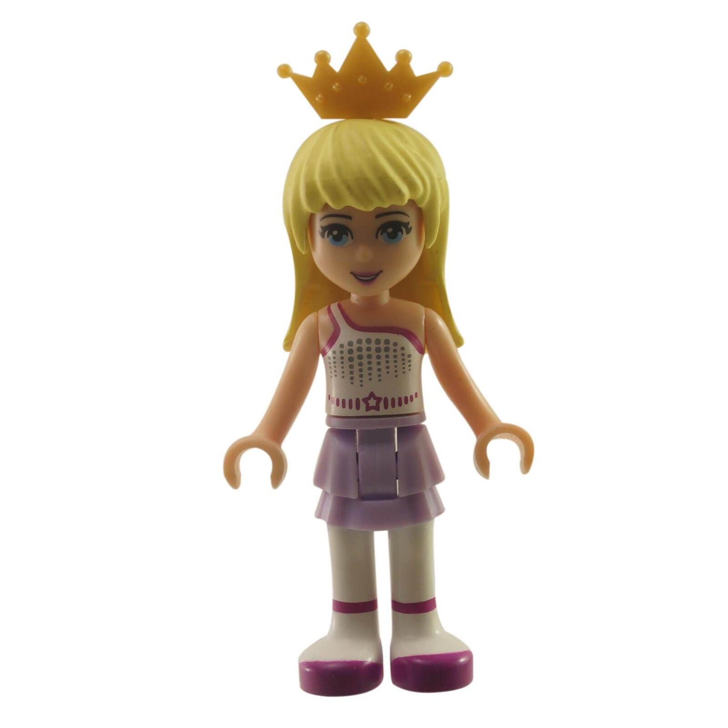 LEGO Stephanie minifigure frnd0038 with white top and lavender skirt