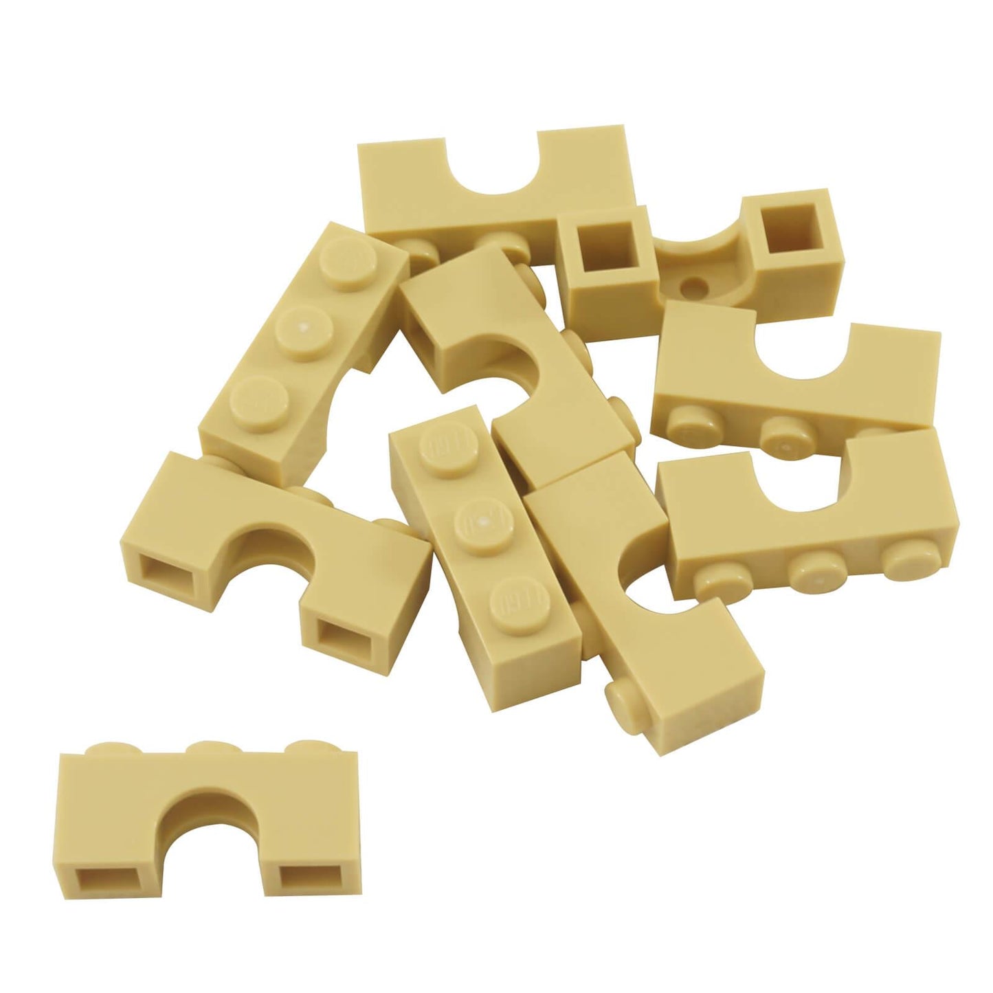 Tan arch 1 x 3 brick part 4490 with curved opening for LEGO® building structures