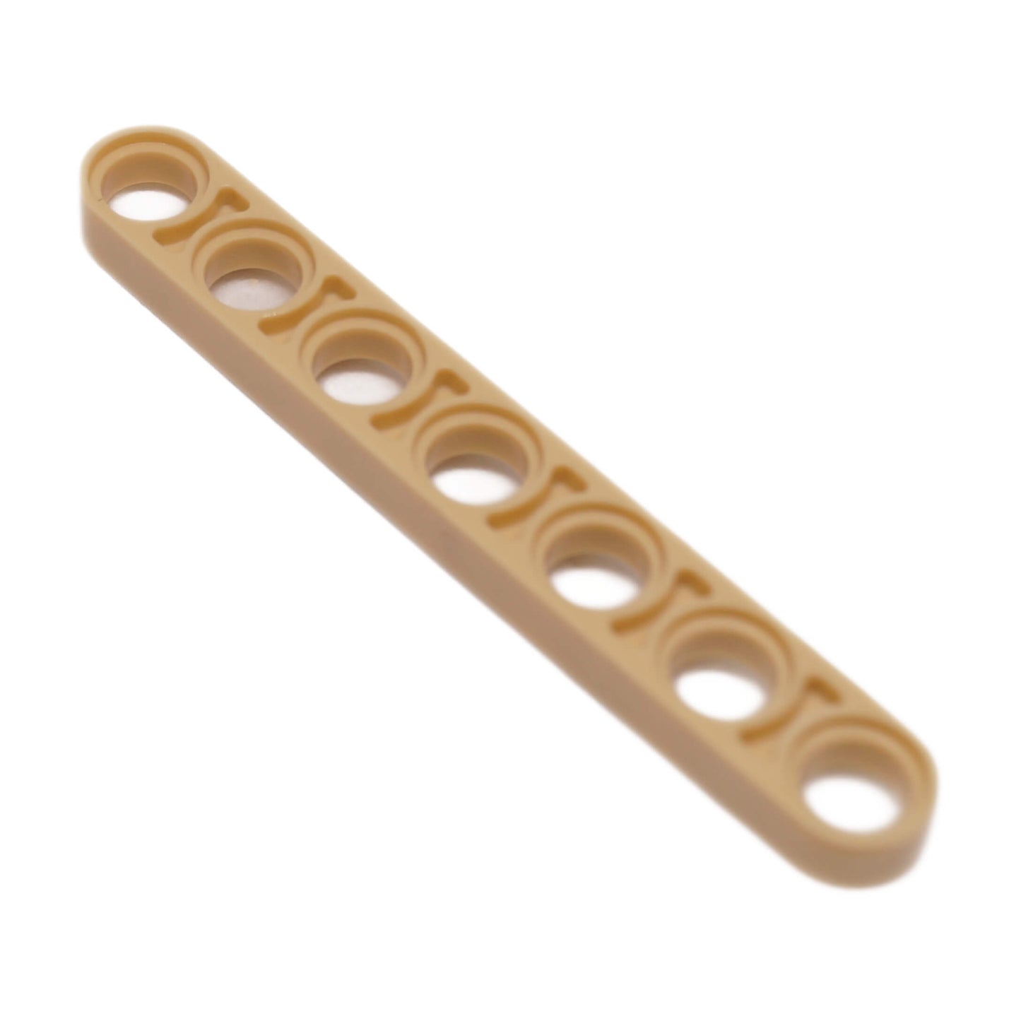 Tan Technic thin liftarm 1 x 7 part 32065 with pin holes for LEGO® Technic frames and mechanisms