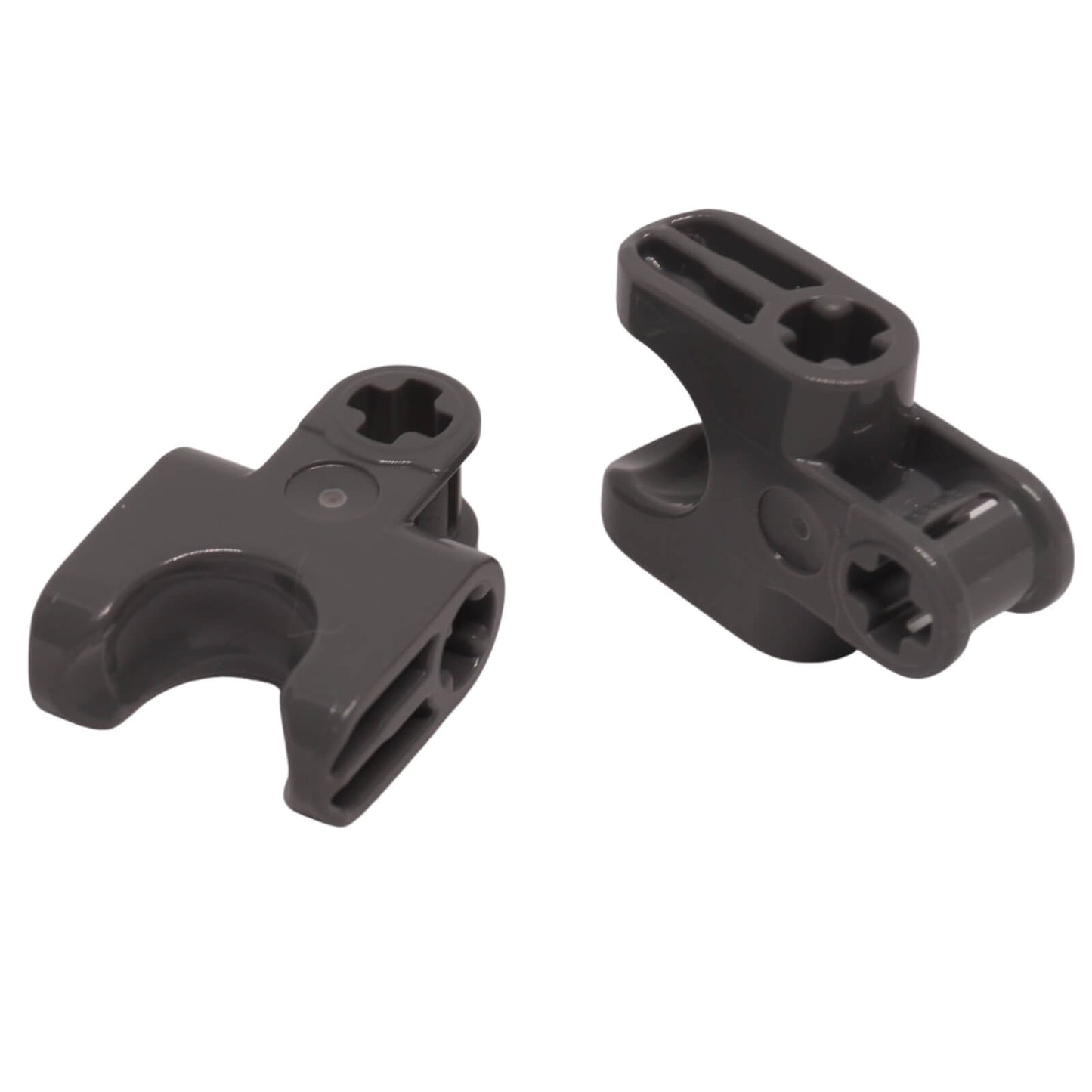 LEGO® Technic Axle Connector 2 x 3 with Ball Joint Socket and Closed Axle Holes (67695) in dark bluish gray.