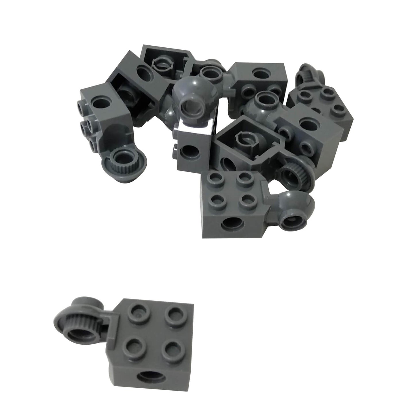 Technic Brick Modified 2 x 2 with Rotation Joint Ball Half Vertical 48171 in dark bluish gray