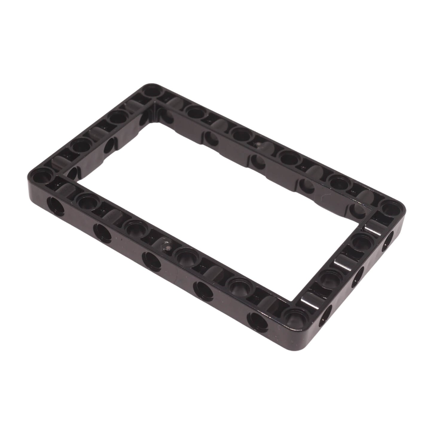 Black Technic liftarm modified frame thick 7x11 with open center, part 39794, rigid structural frame for technic builds