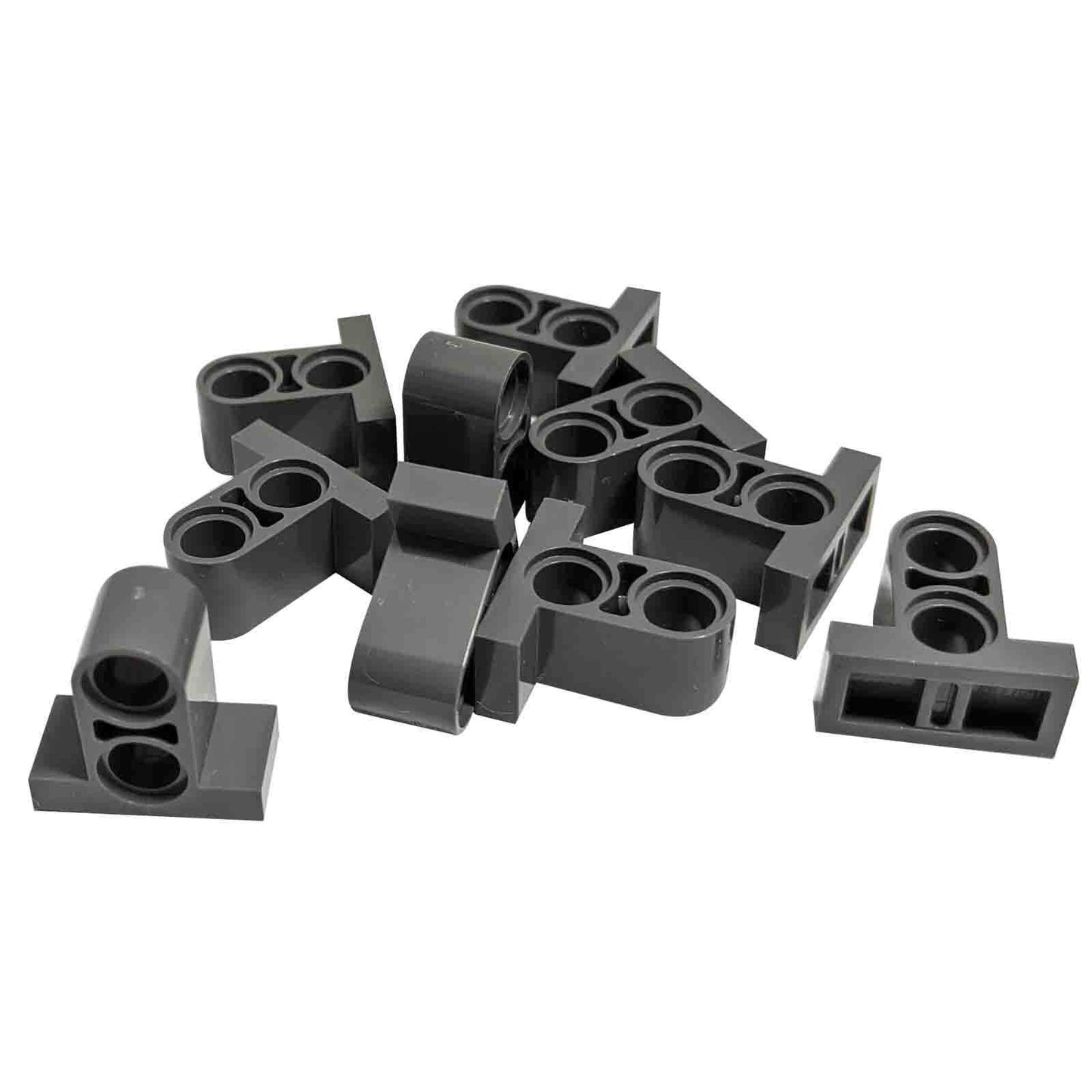Dark bluish gray technic pin connector plate 1x2x1 2/3 double top holes