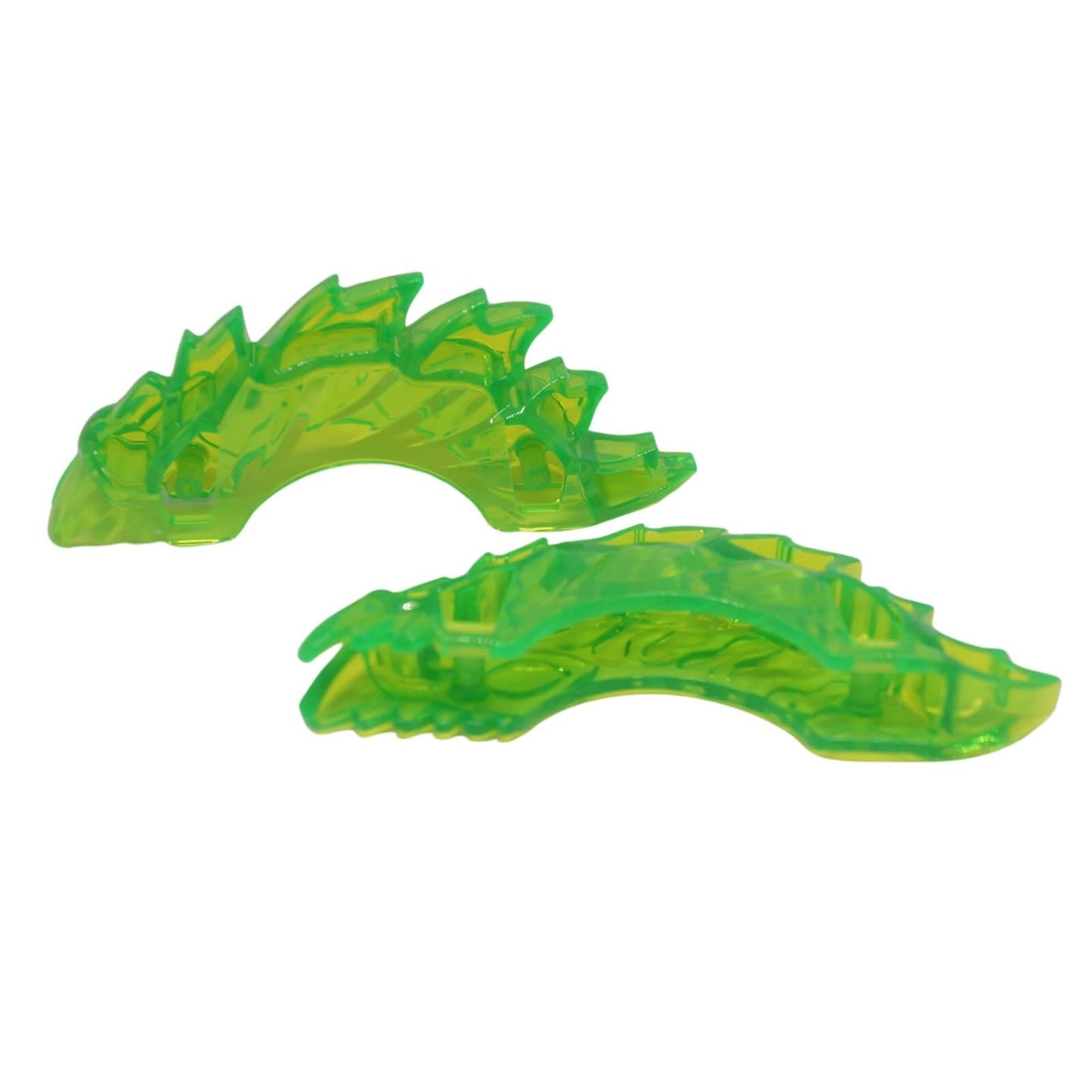 Transparent bright green power burst effect piece with monster head and jagged energy spines
