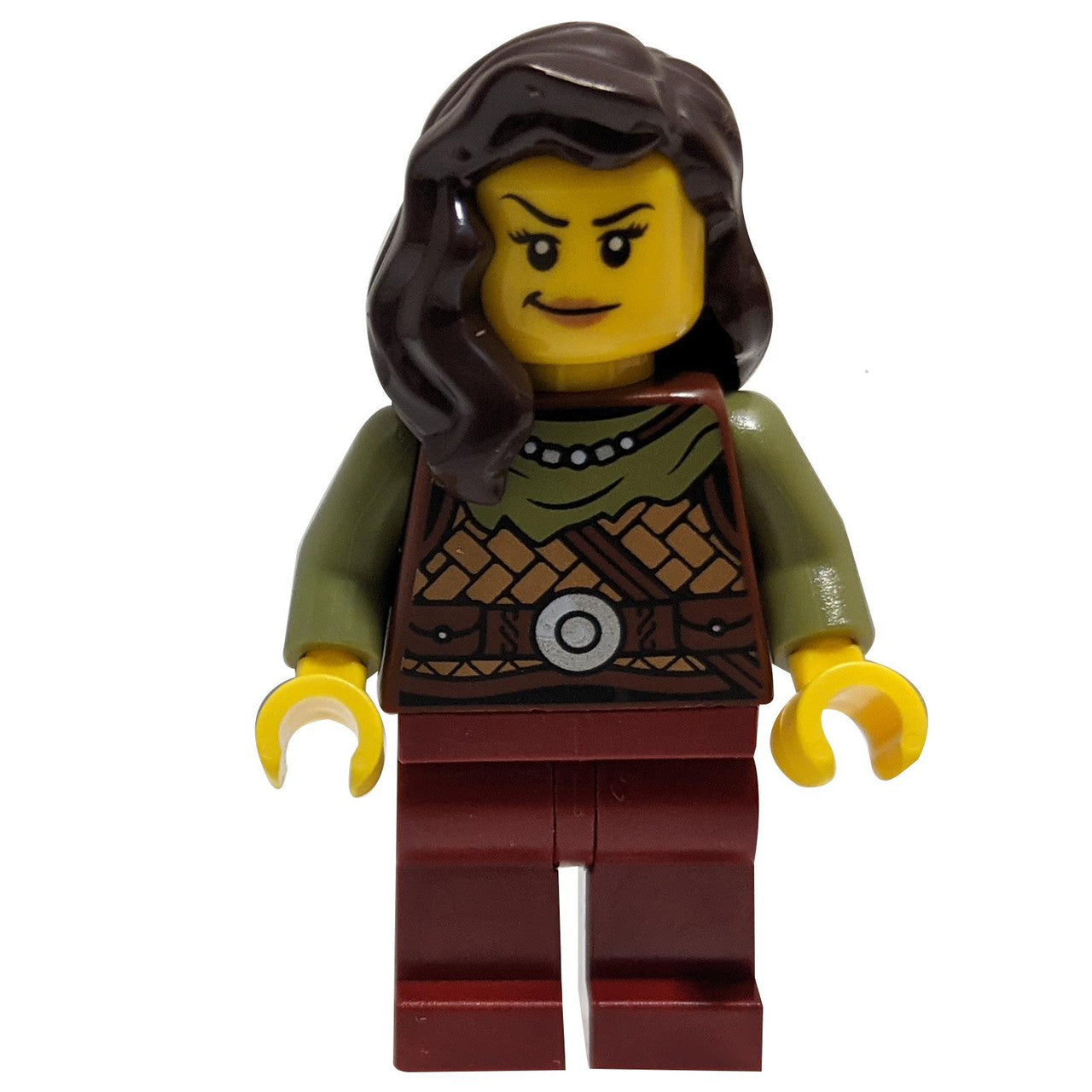 LEGO Viking minifigure vik041 with dark red legs and detailed outfit