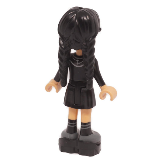 LEGO Wednesday Addams Minifigure wed006 from Black Dahlia Flower 76784-1 - backside