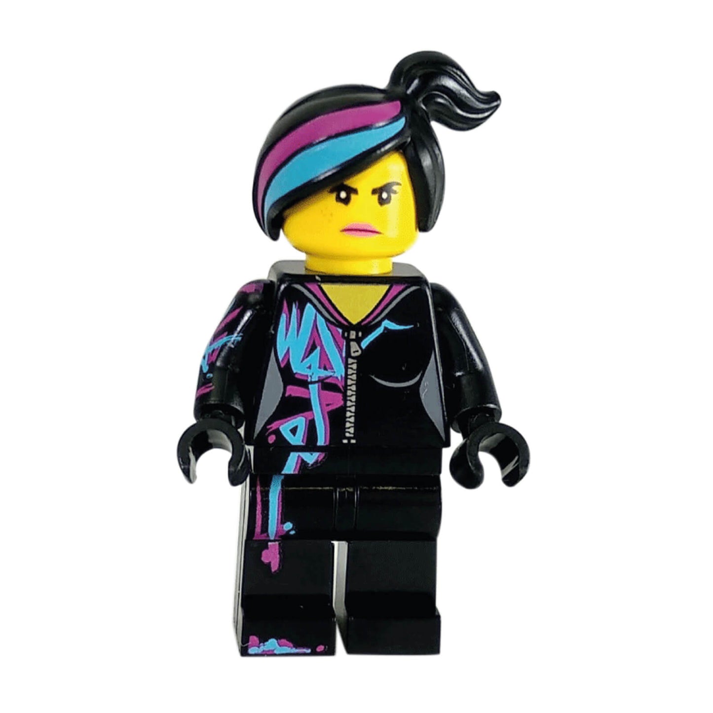 LEGO® Wyldstyle Minifigure tlm115 – Magenta Lined Hoodie, Dual-Sided Face (Smile/Angry), The LEGO® Movie 2