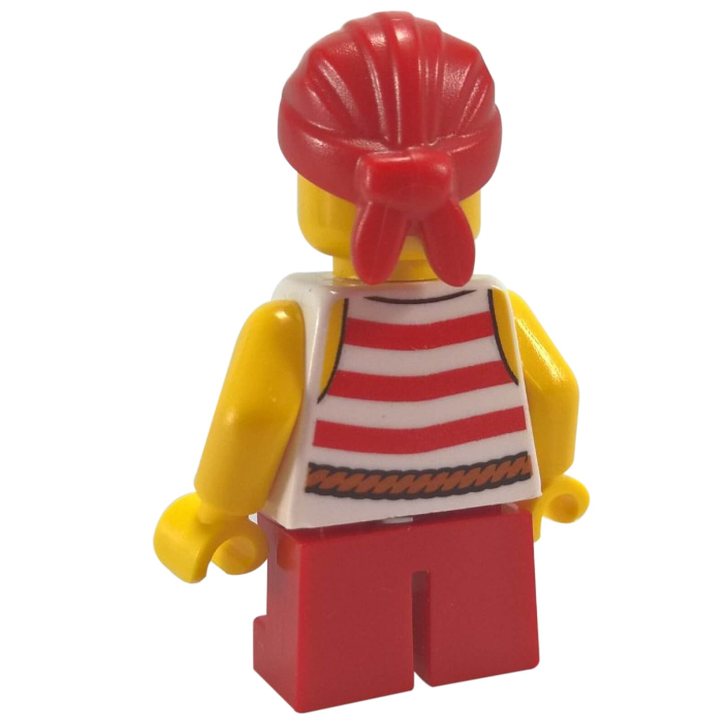 LEGO Pirate Minifigure pi163 with Red Bandana and Short Red Legs backview