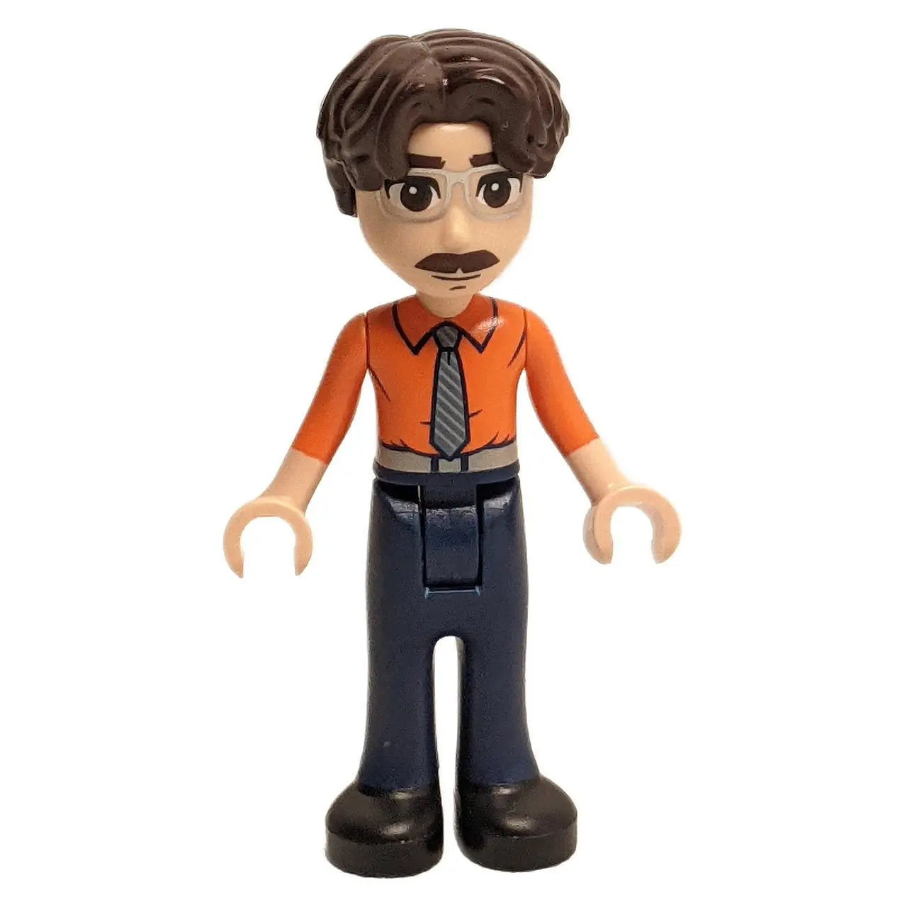LEGO® Friends Martin minifigure wearing an orange shirt and dark blue trousers, perfect for Heartlake City scenes