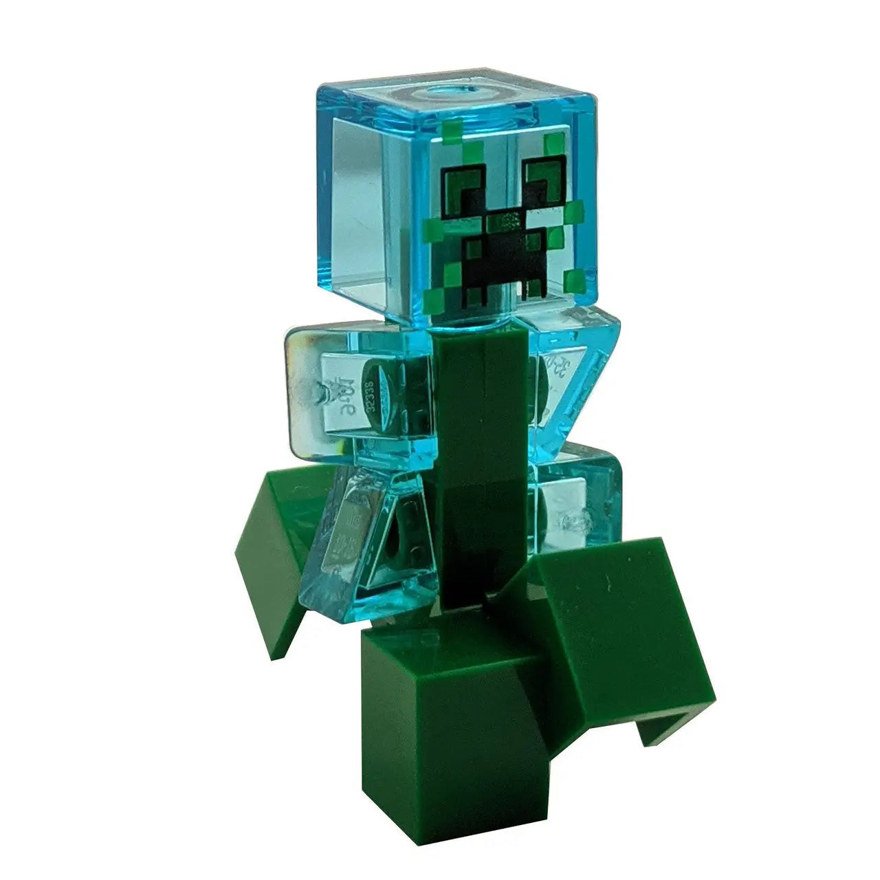 LEGO® Minecraft™ Charged Creeper™ minifigure with glowing blue energy.
