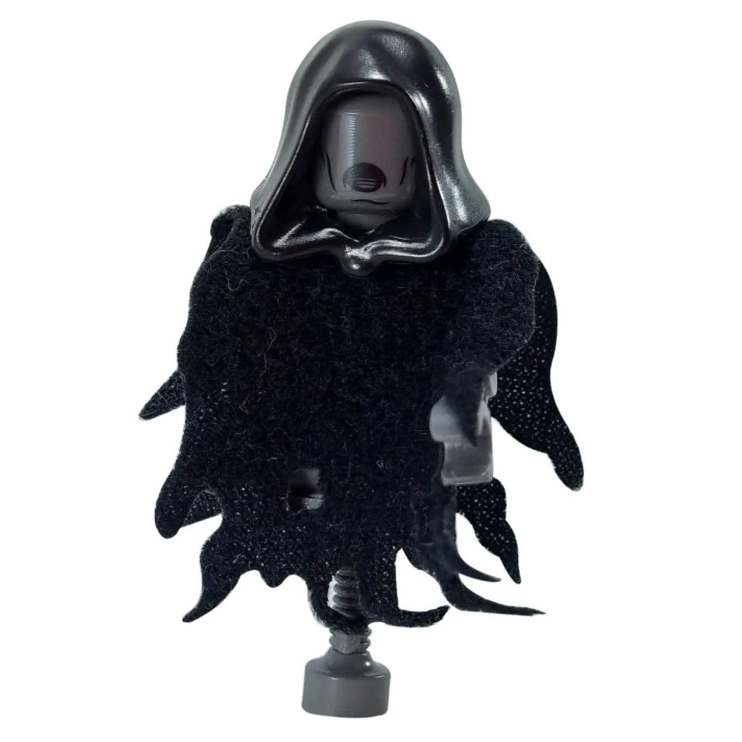 LEGO Dementor Minifigure with black tattered cape and hood, Harry Potter Wizarding World.