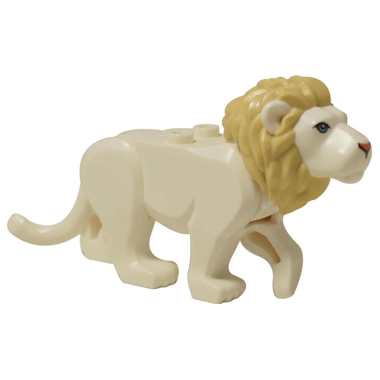 LEGO White Lion with Tan Mane animal figure for savanna and jungle wildlife safari builds.