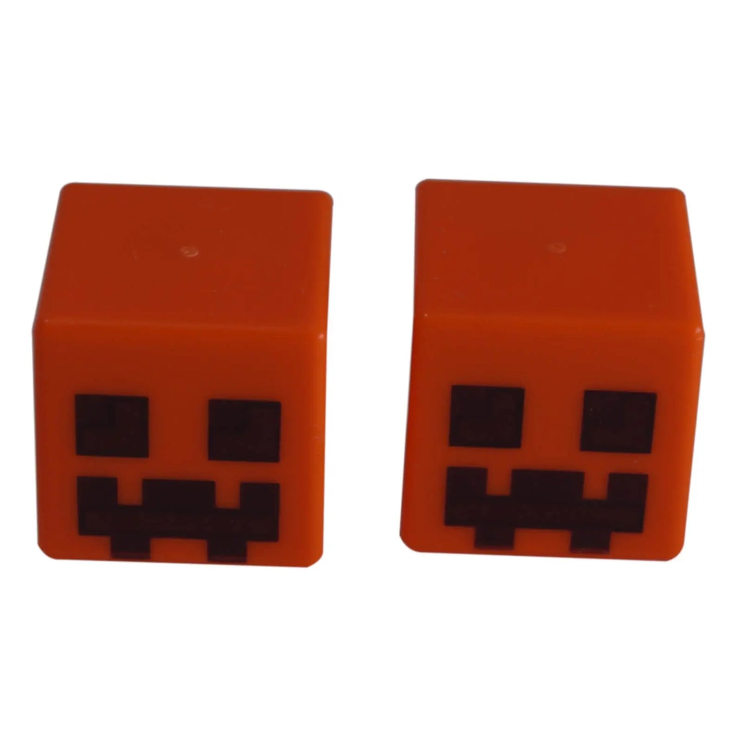 Close-up of a LEGO® Minecraft pumpkin head