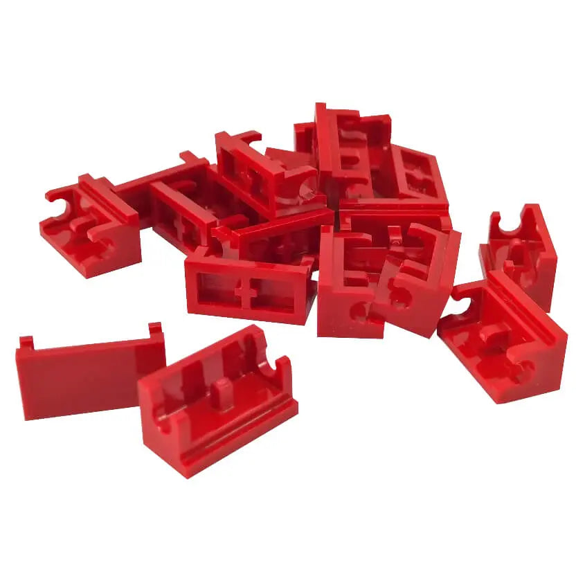 LEGO® hinge plates (3937) shown in a pile, perfect for building moveable joints and angled connections.