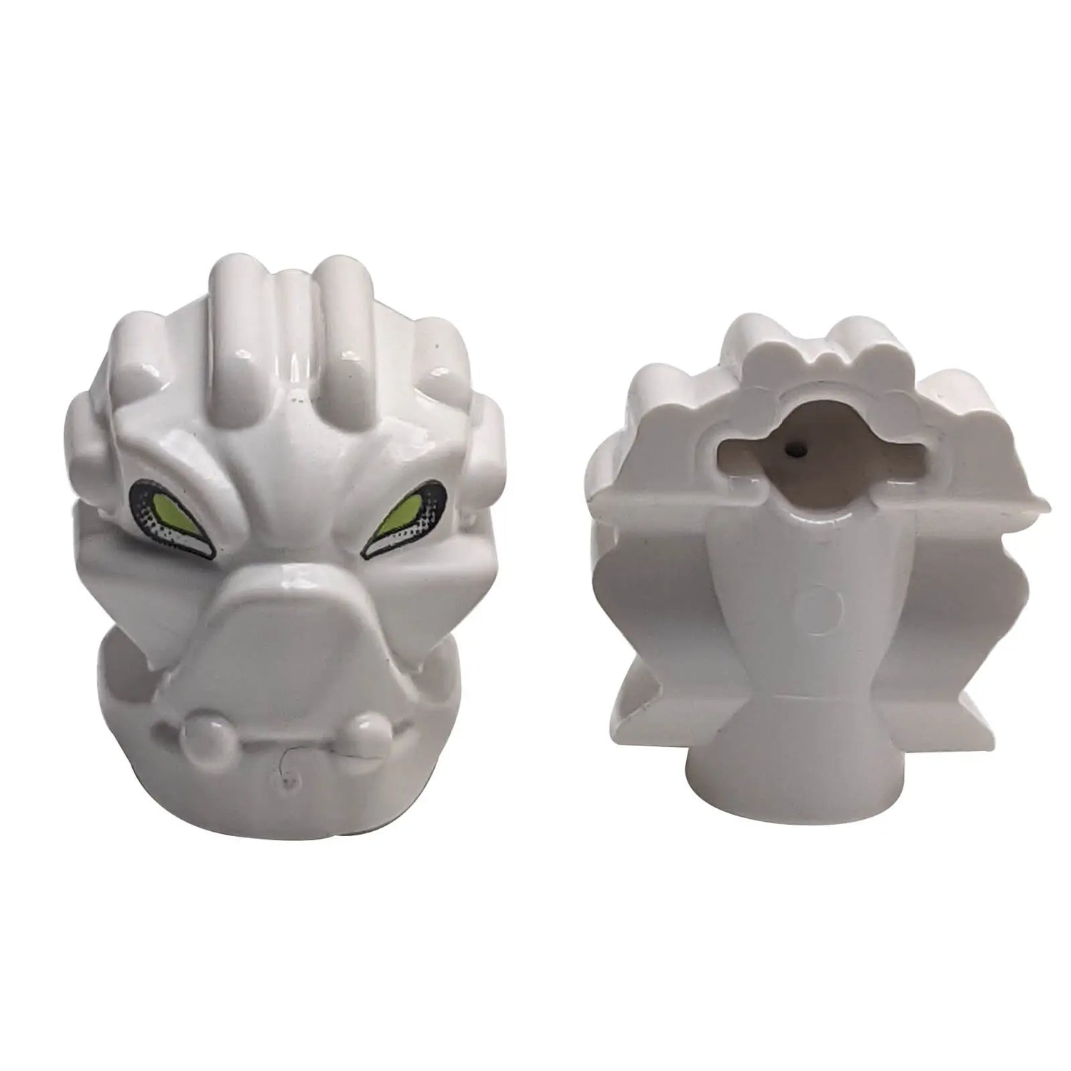 "LEGO® Bionicle Rahkshi head in white with lime green eyes – part 54274pb01