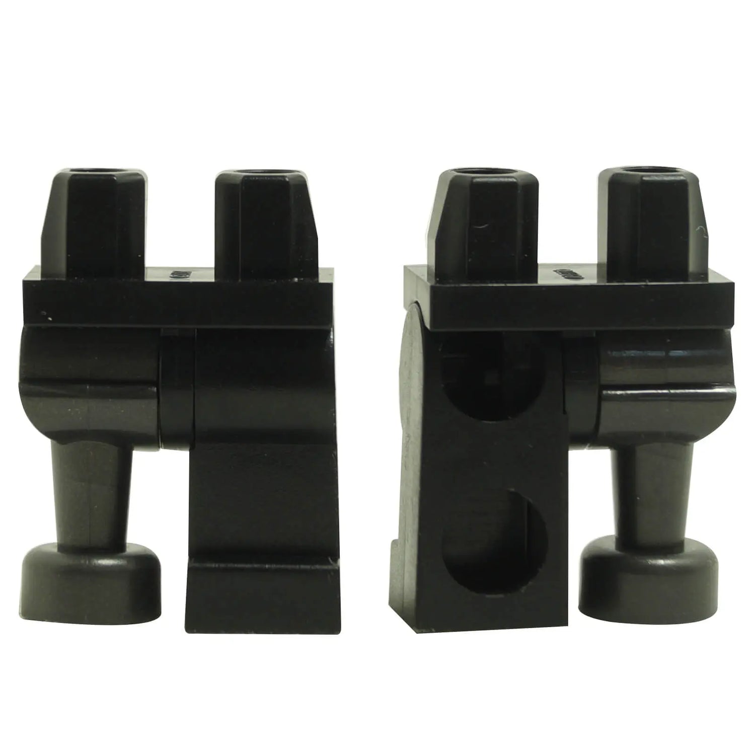 LEGO® Minifigure Hips and Legs – Black with Standard Feet, Front and Side View