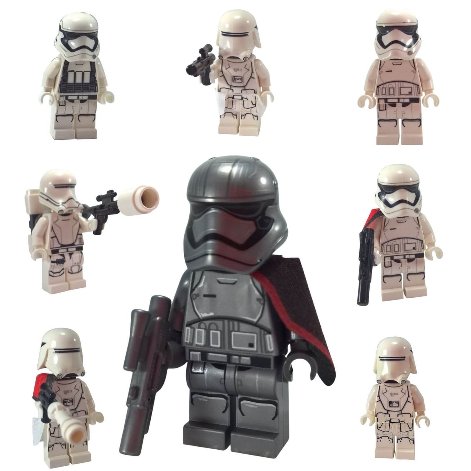 LEGO First Order Stormtroopers collection featuring Snowtroopers and sequel-era Star Wars troop variants