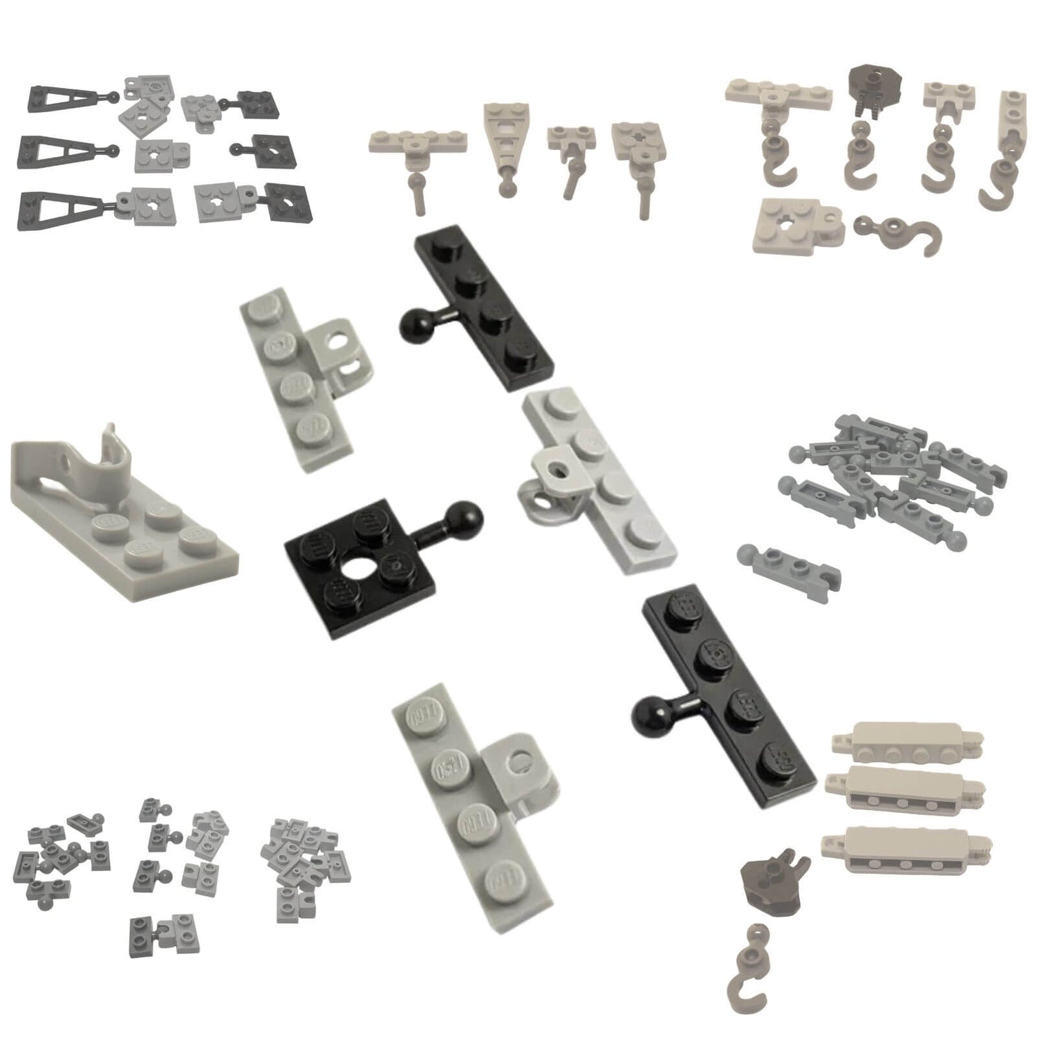 LEGO® Mixel joints and stud-based ball socket parts collection featuring connectors, hinges and articulation elements