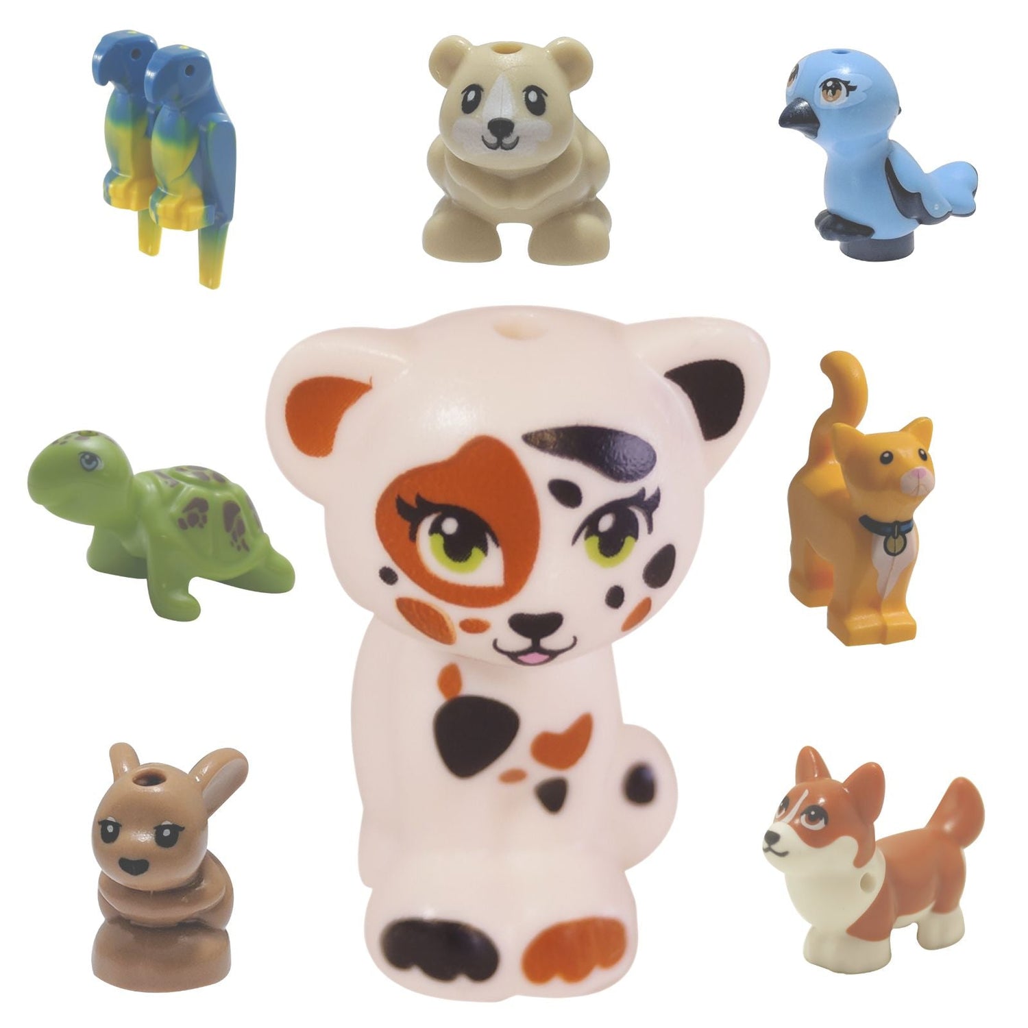 LEGO® pet animals collection with cats, dogs, birds and companion figures