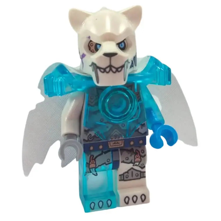 Sir Fangar – Leader of the Saber-Tooth Tribe from LEGO® Legends of Chima, with icy armor and mechanical eye.