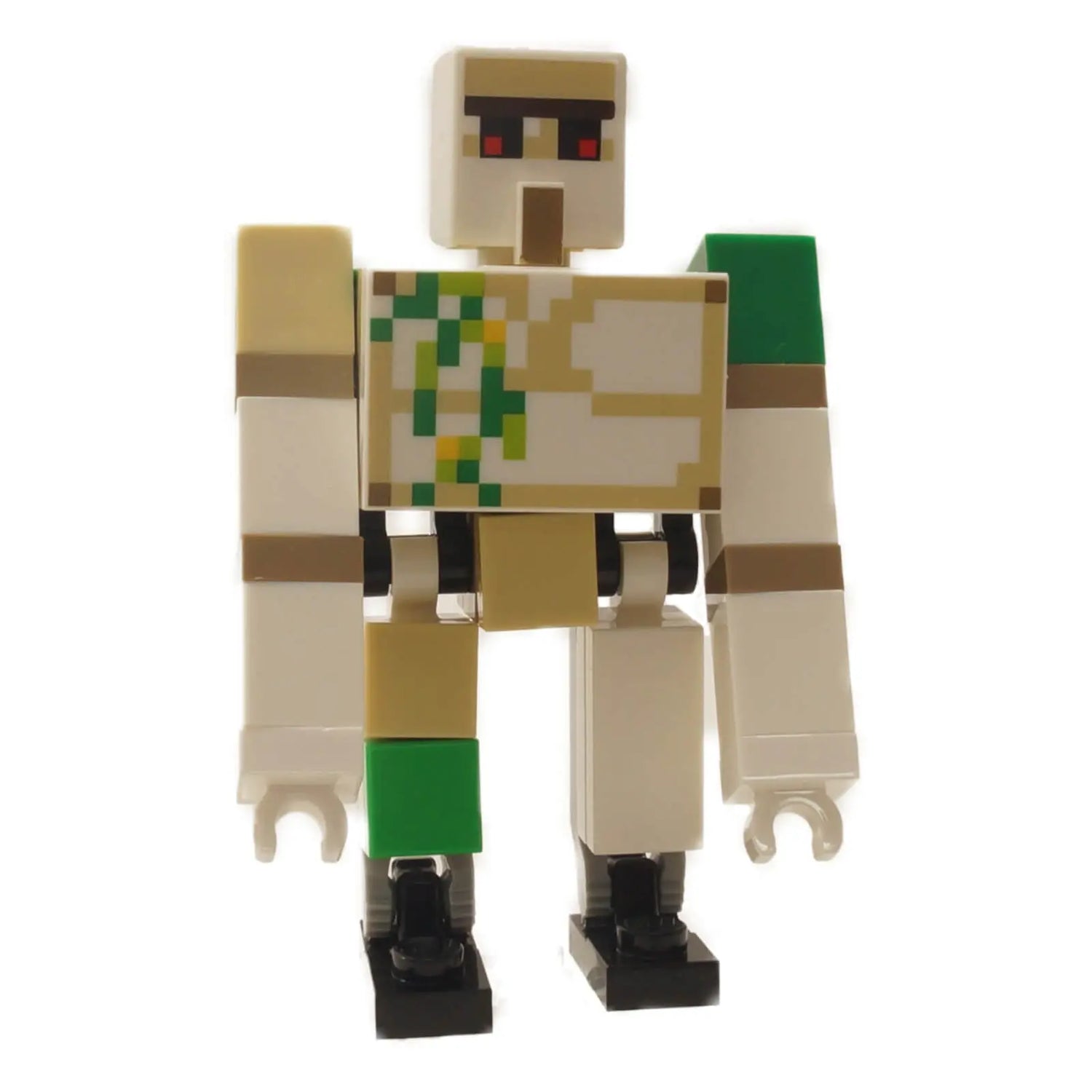LEGO® Minecraft Iron Golem Minifigure (min105) from The Abandoned Village (21250) and The Jungle Abomination (21176), featuring brick and pin arm attachments with black feet. Perfect for defending Minecraft villages and battling hostile mobs.