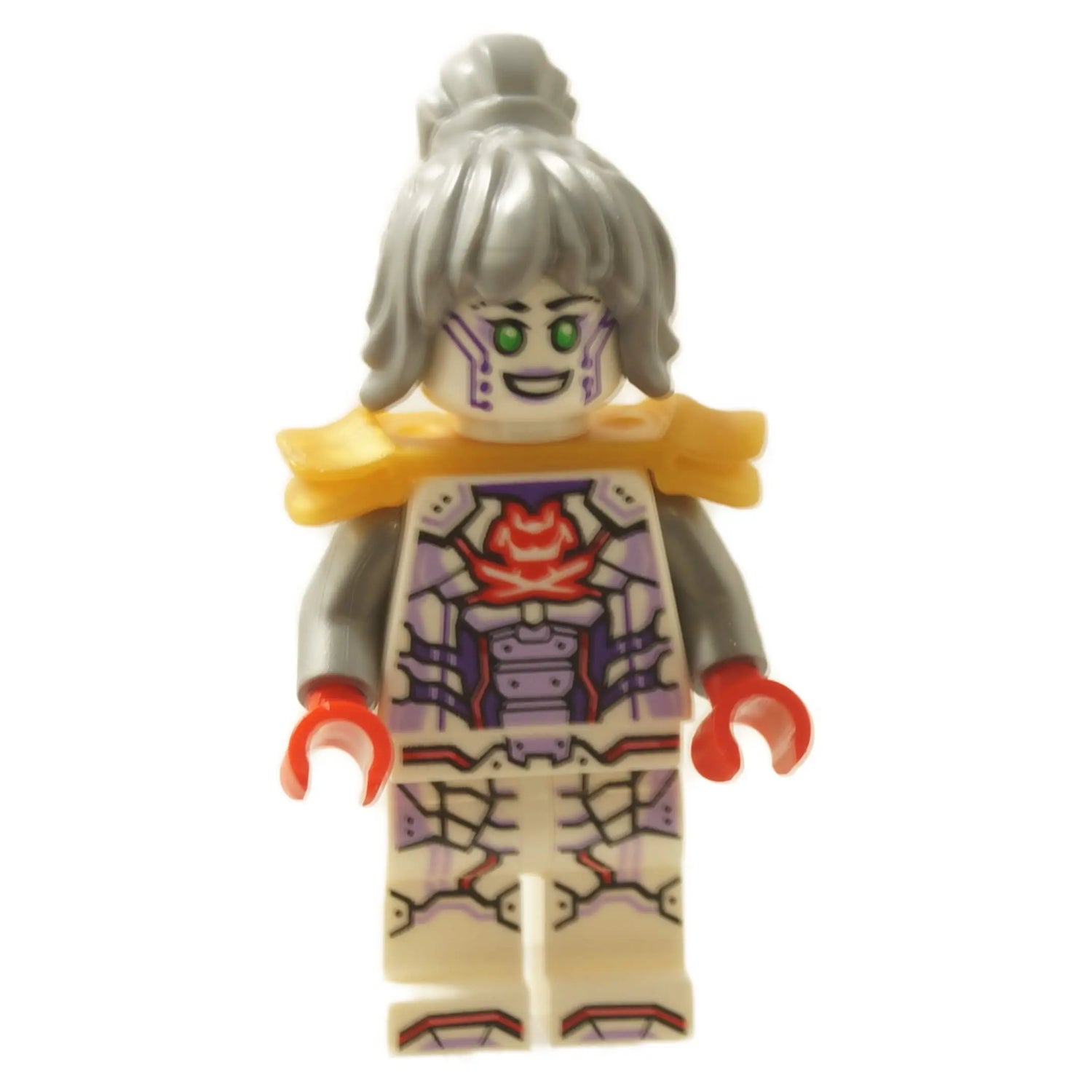 LEGO® Ninjago P.I.X.A.L. (PIXAL) Dragons Rising Minifigure – Samurai X Armor and Cybernetic Design. Featuring advanced AI detailing and signature Samurai X shoulder armor from the Dragons Rising season.