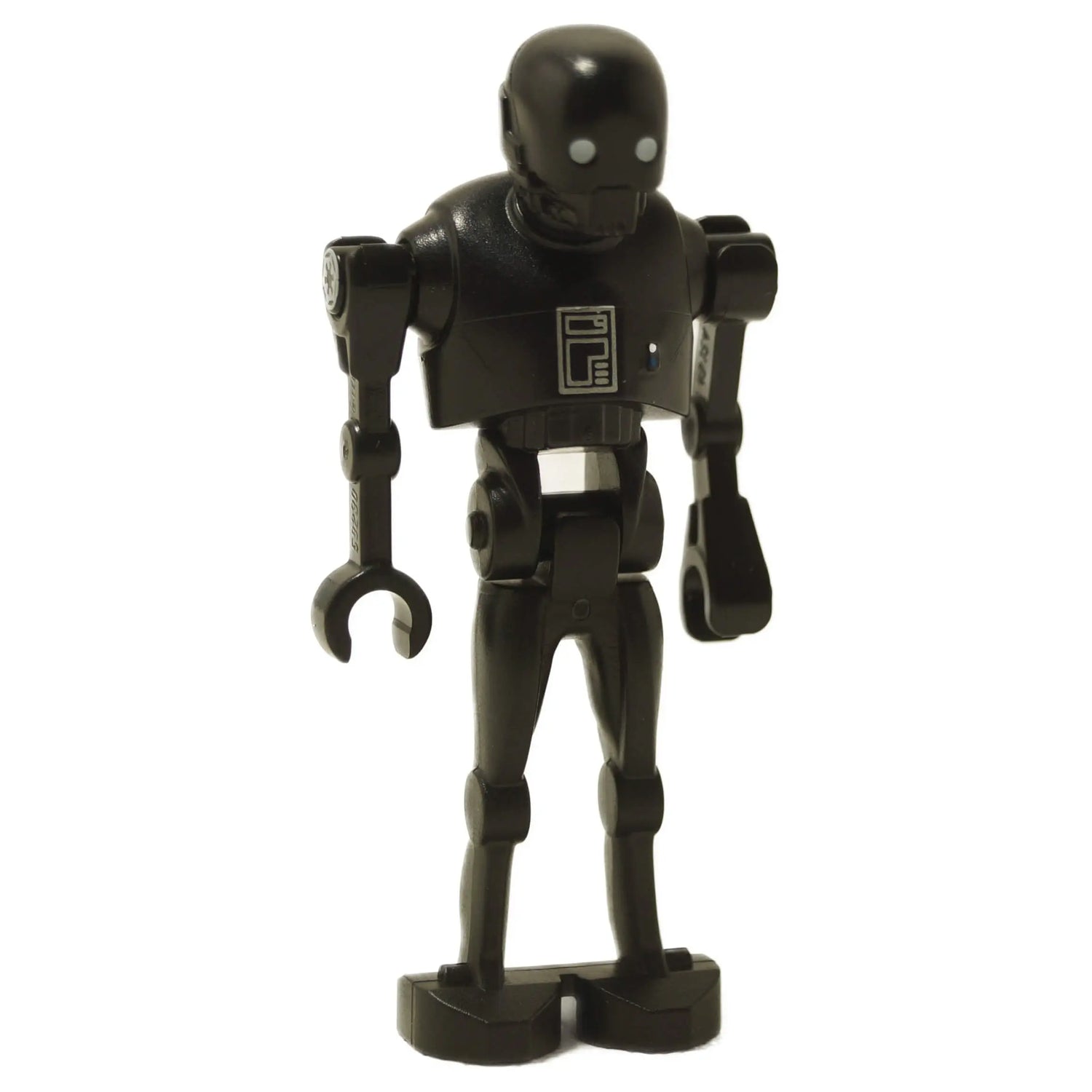 LEGO® K-2SO droid minifigure in black with Imperial chest print and articulated limbs