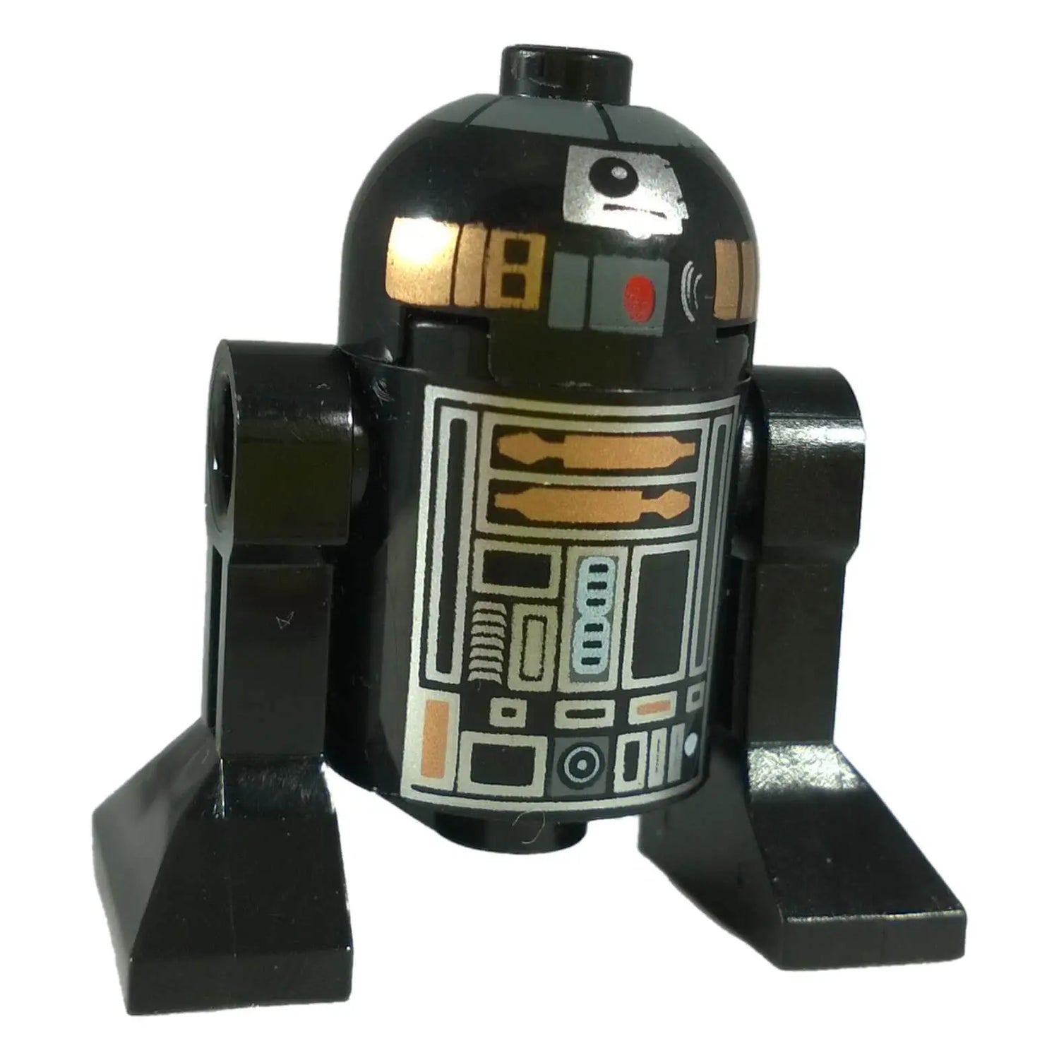 LEGO® Star Wars™ R2-Q5 astromech droid minifigure with black body and metallic copper detailing
