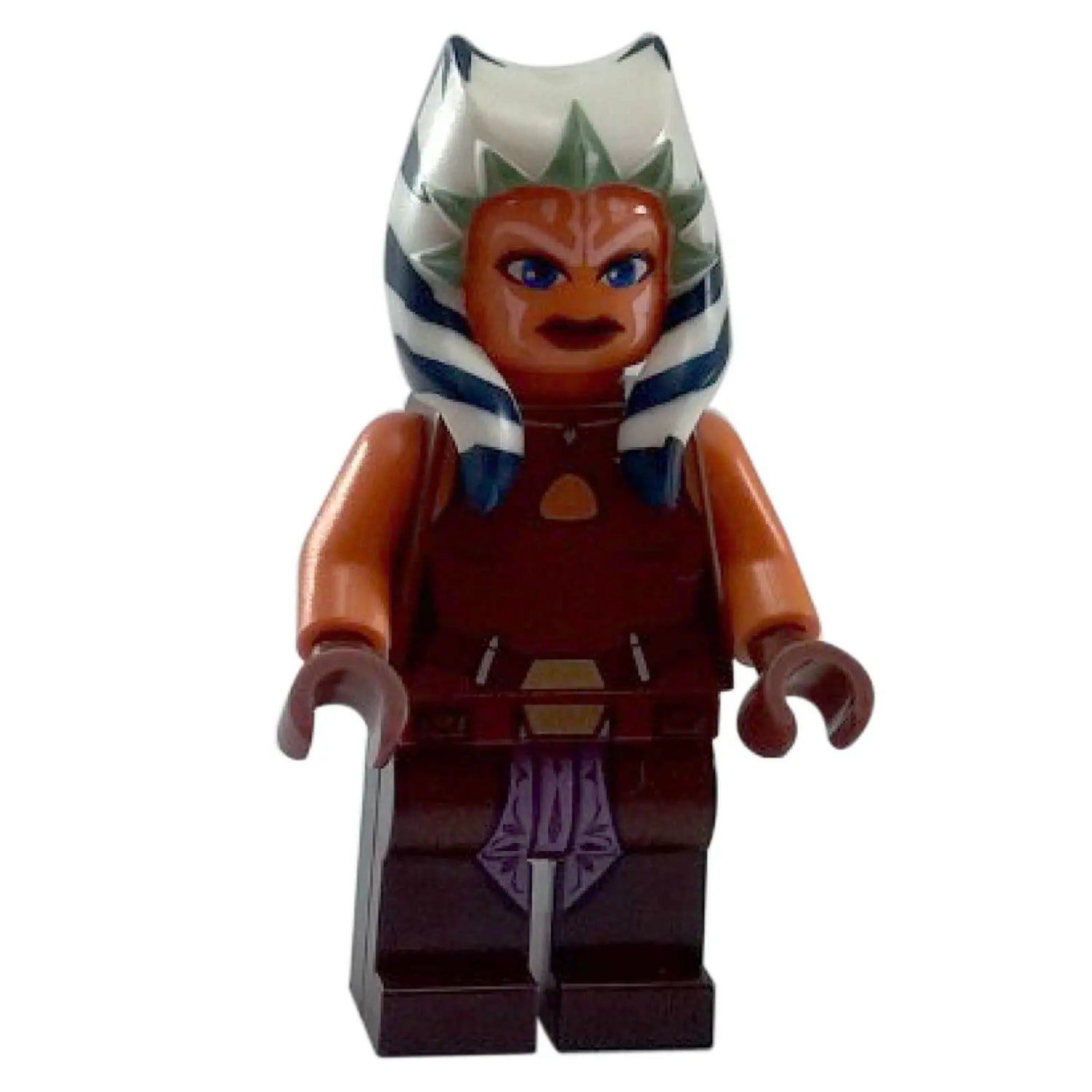 LEGO Ahsoka Tano minifigure sw0452 from Clone Wars with dark red outfit and montrals