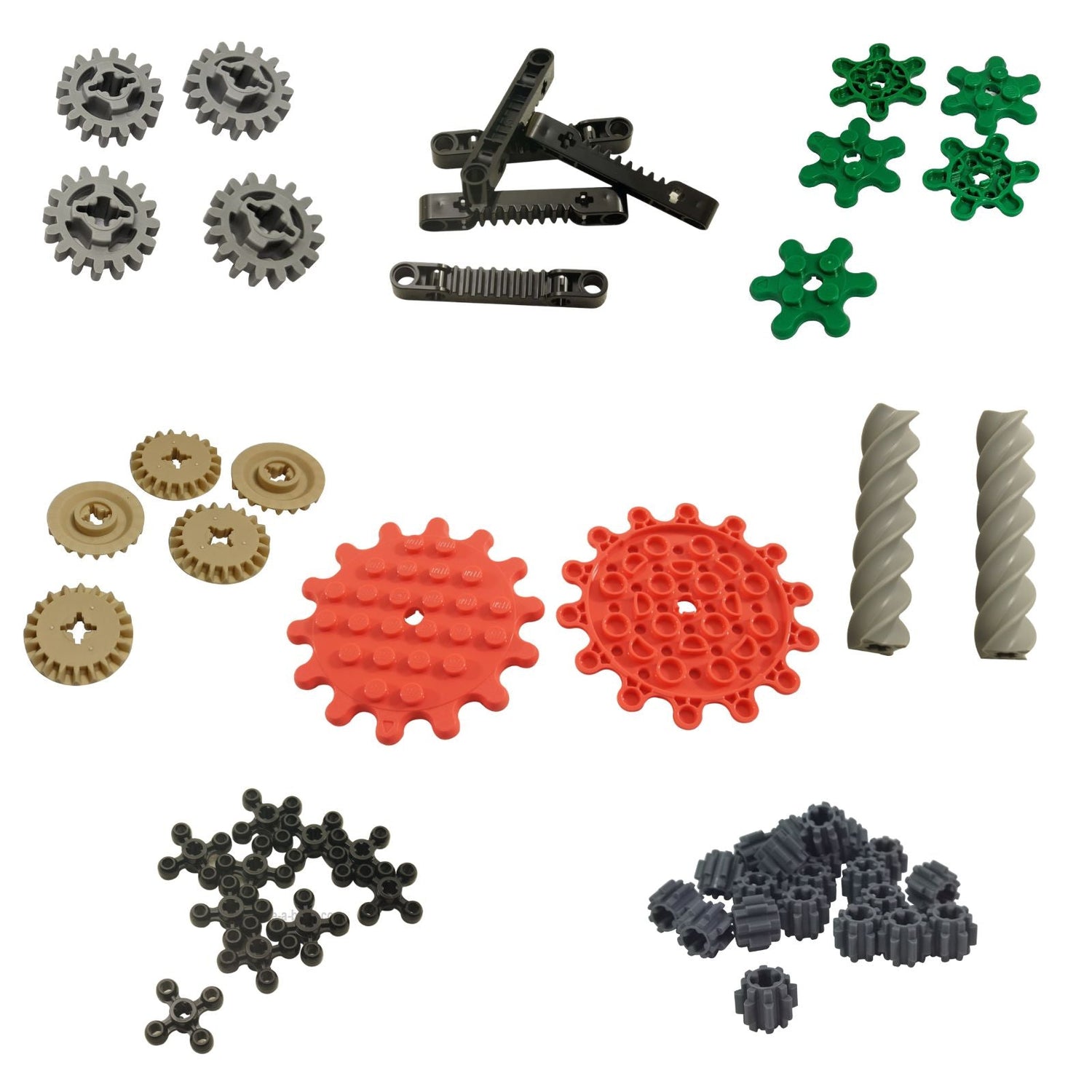 LEGO® Technic gears and gear elements collection featuring gears, racks and mechanical parts