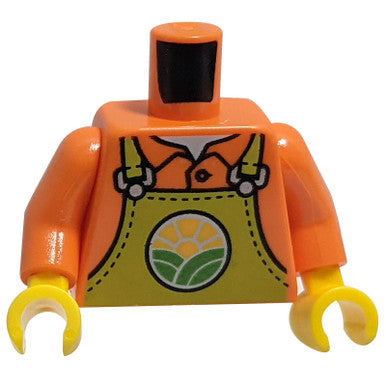 Torso Lime Overalls with Bright Green Hills and Yellow Sun over Shirt with Collar Pattern / Orange Arms / Yellow Hands