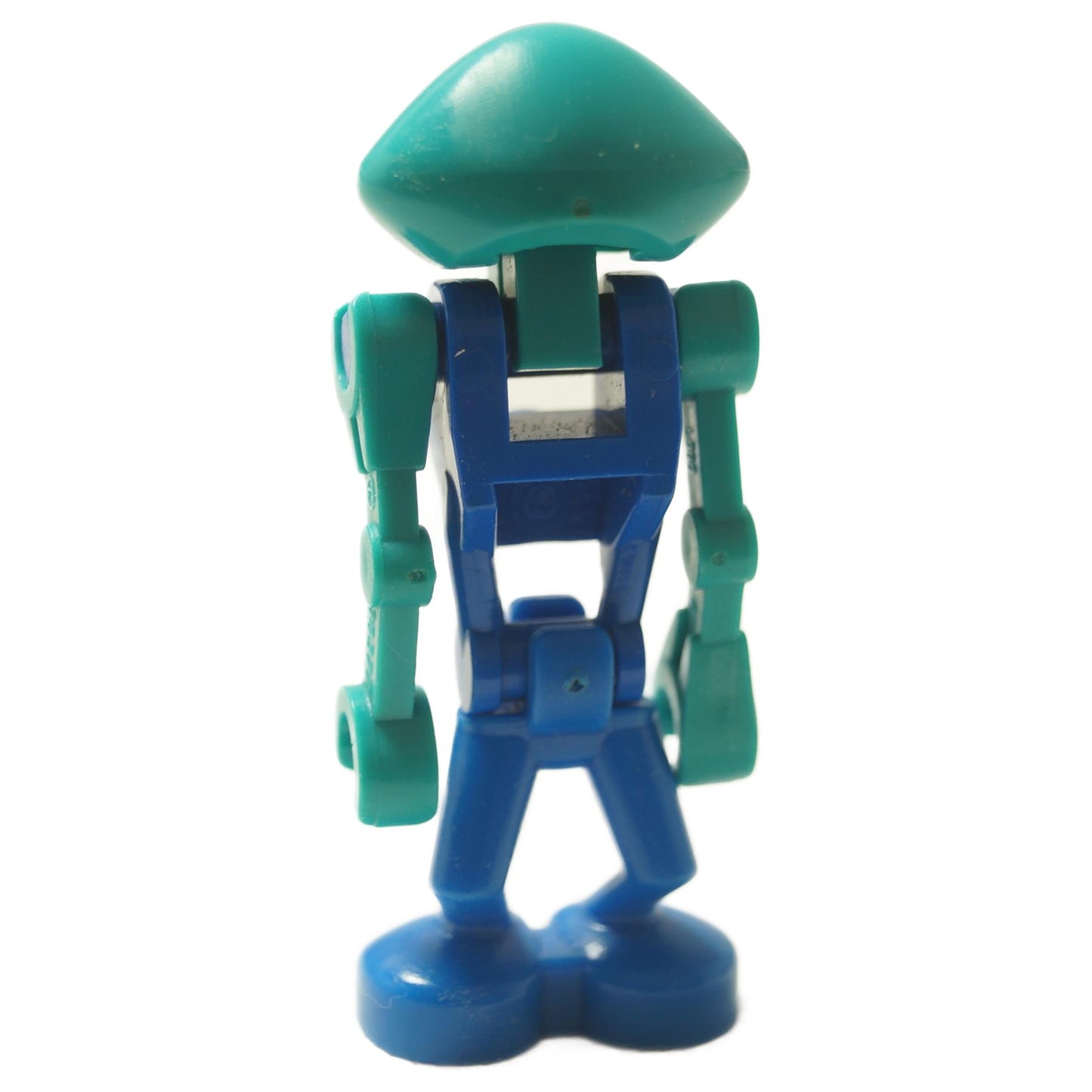 LEGO® Life on Mars Centauri Martian minifigure (lom008) back view showing blue body and teal alien head.